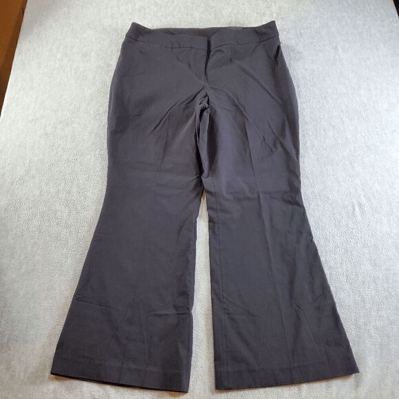 Lane Bryant Pants Womens 16P Black Bootcut Flare Casual Flat Front Regular Fit - Picture 1 of 11